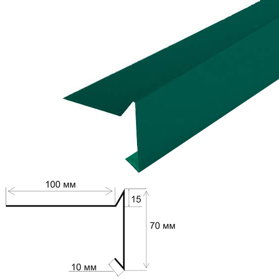 Торцевая планка для гибкой черепицы чертеж